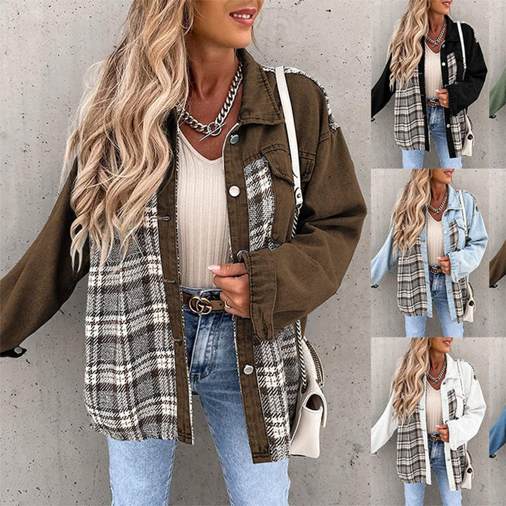 JAMILA - Trendige Jeansjacke im Karomuster für Damen